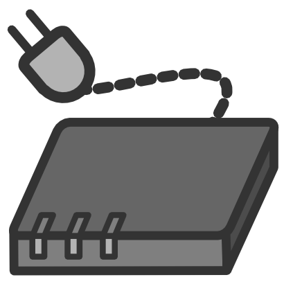 Download free internet grey modem data processing icon